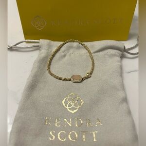 Kendra Scott Grayson Gold Stretch Bracelet in Rose Quartz
